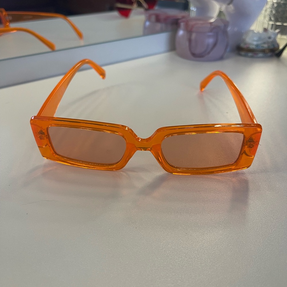 Orange Rectangular Sunglasses